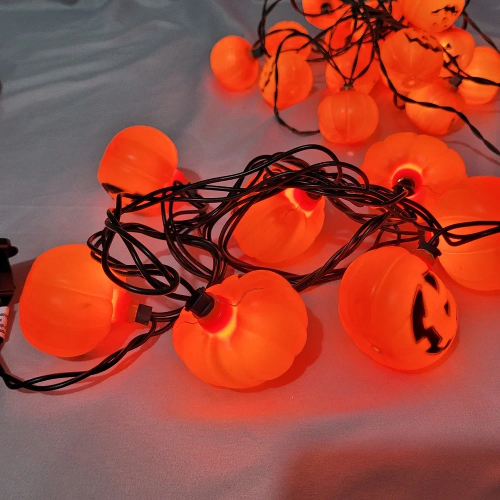 Way To Celebrate Spooky Hollow Pumpkin String Lights Halloween Orange 40 Count